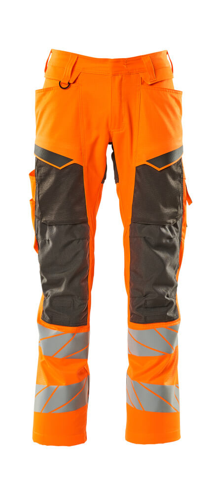 MASCOT ACCELERATE SAFE Trousers with kneepad pockets 19579 Hi-vis Orange/dark Anthracite