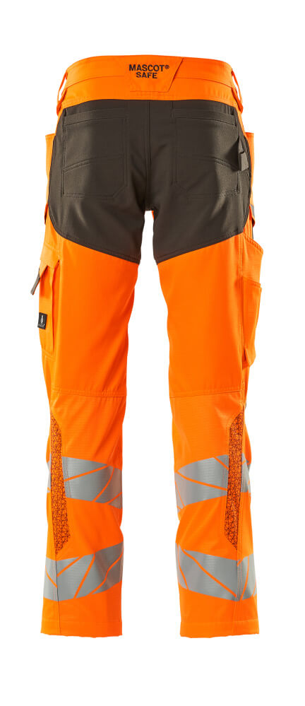 MASCOT ACCELERATE SAFE Trousers with kneepad pockets 19579 Hi-vis Orange/dark Anthracite