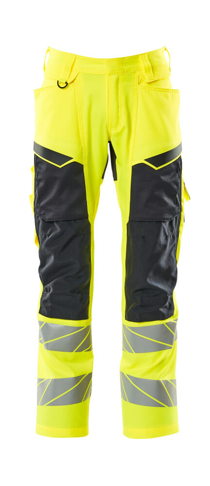 MASCOT ACCELERATE SAFE Trousers with kneepad pockets 19579 Hi-vis Yellow/dark Navy