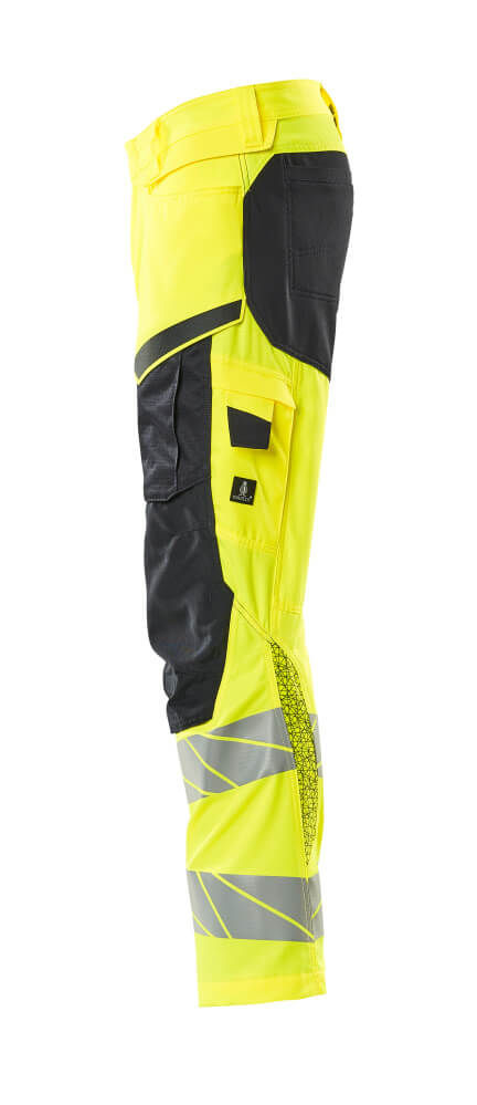 MASCOT ACCELERATE SAFE Trousers with kneepad pockets 19579 Hi-vis Yellow/dark Navy