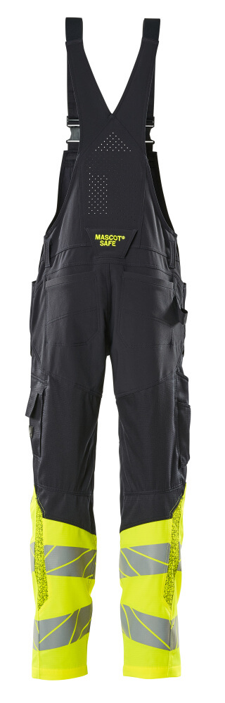 MASCOT ACCELERATE SAFE Bib & Brace with kneepad pockets 19669 Dark Navy/hi-vis Yellow