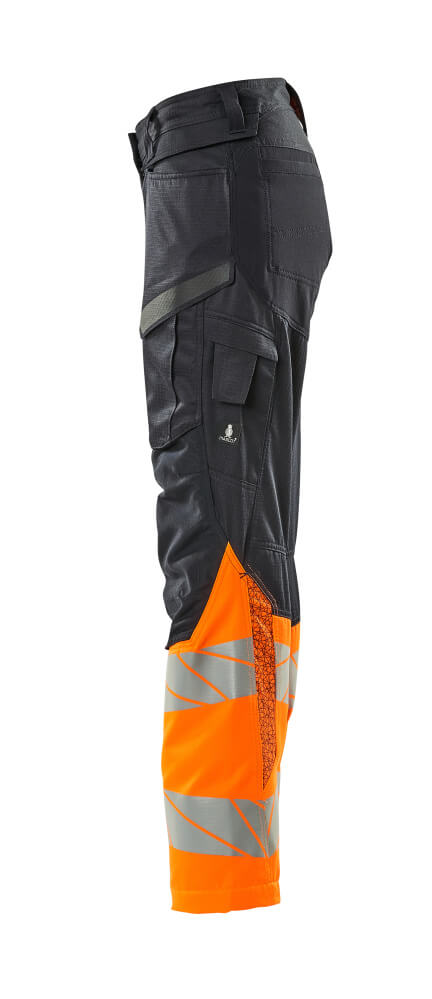 MASCOT ACCELERATE SAFE Trousers with kneepad pockets 19678 Dark Navy/hi-vis Orange