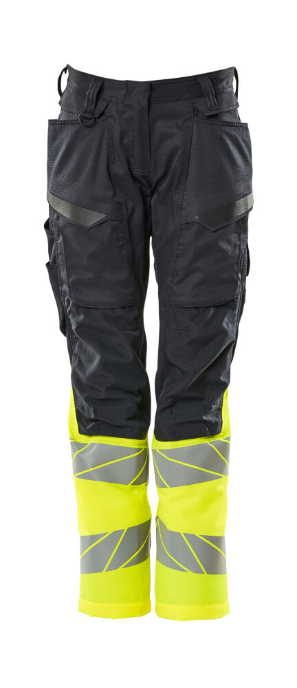 MASCOT ACCELERATE SAFE Trousers with kneepad pockets 19678 Dark Navy/hi-vis Yellow