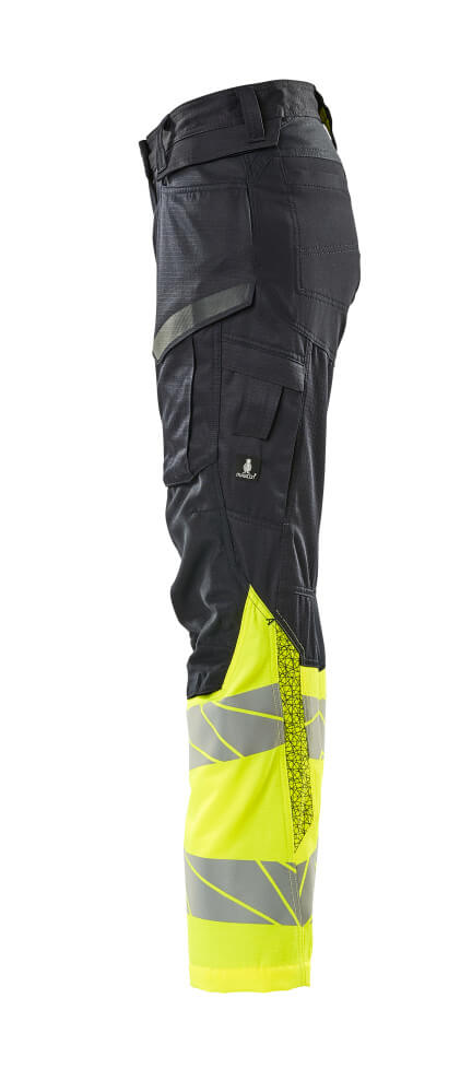 MASCOT ACCELERATE SAFE Trousers with kneepad pockets 19678 Dark Navy/hi-vis Yellow