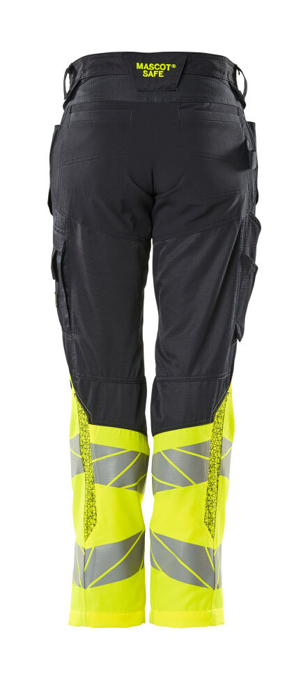 MASCOT ACCELERATE SAFE Trousers with kneepad pockets 19678 Dark Navy/hi-vis Yellow
