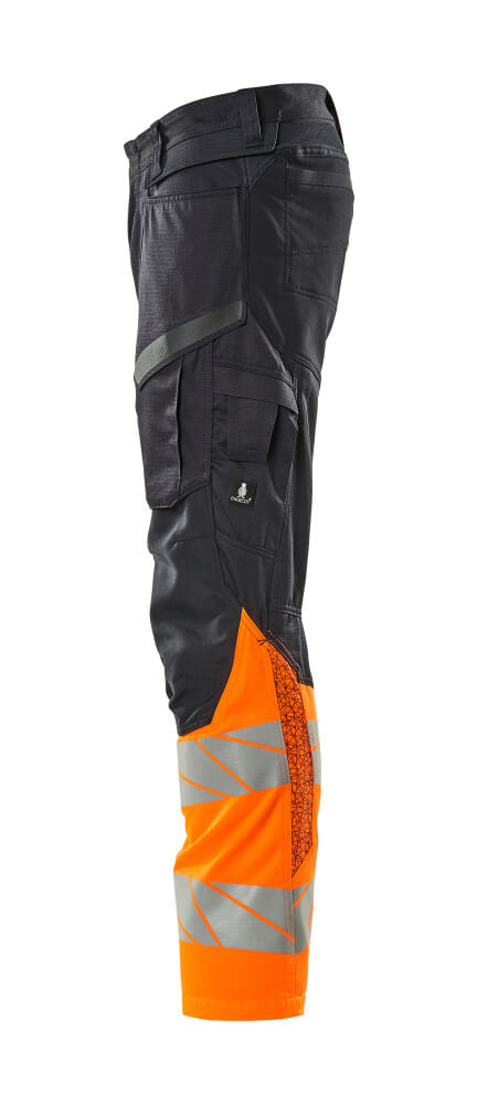 MASCOT ACCELERATE SAFE Trousers with kneepad pockets 19679 Dark Navy/hi-vis Orange