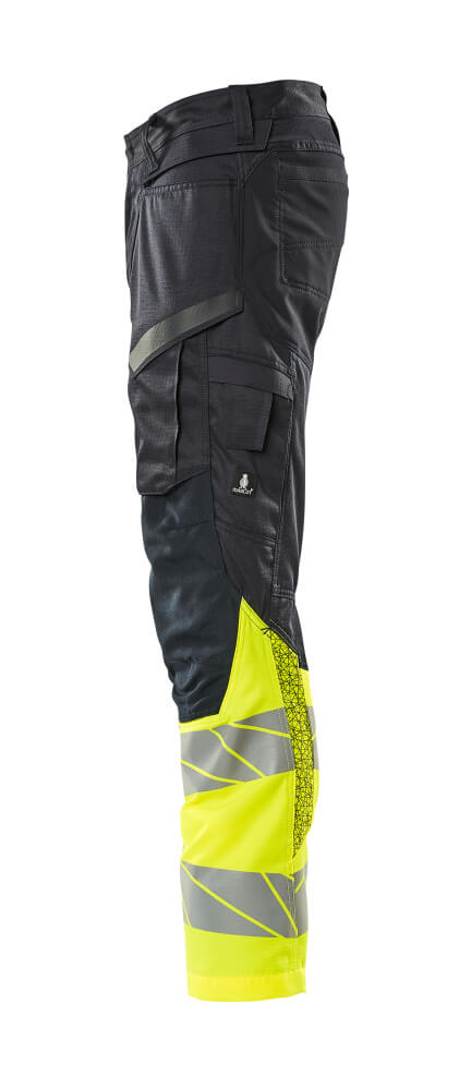 MASCOT ACCELERATE SAFE Trousers with kneepad pockets 19679 Dark Navy/hi-vis Yellow
