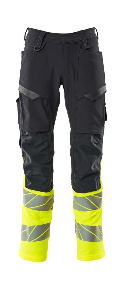 MASCOT ACCELERATE SAFE Trousers with kneepad pockets 19879 Dark Navy/hi-vis Yellow