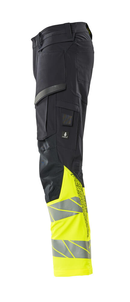 MASCOT ACCELERATE SAFE Trousers with kneepad pockets 19879 Dark Navy/hi-vis Yellow
