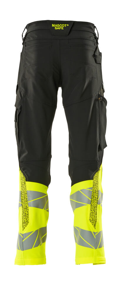 MASCOT ACCELERATE SAFE Trousers with kneepad pockets 19879 Black/hi-vis Yellow