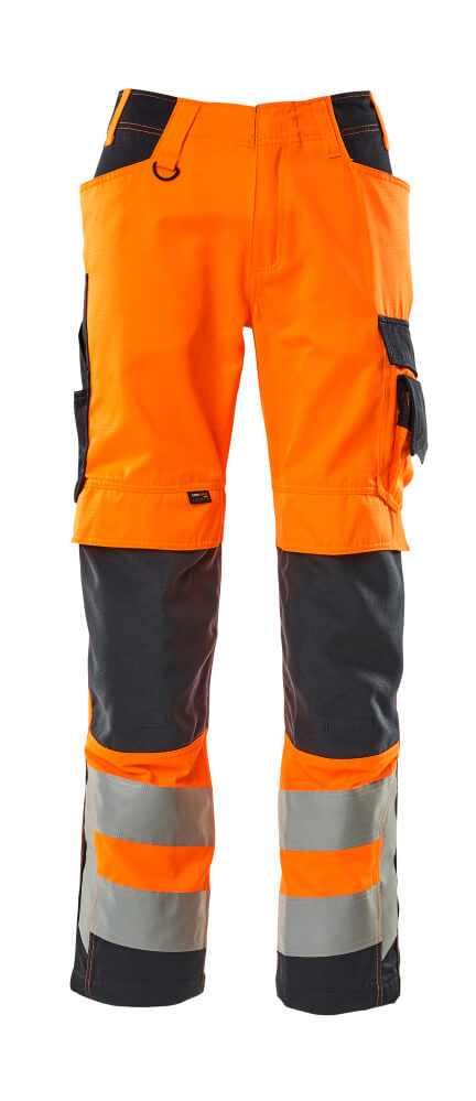 MASCOT SAFE SUPREME Trousers with kneepad pockets 20879 Hi-vis Orange/dark Navy