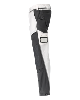 MASCOT CUSTOMIZED Trousers with kneepad pockets 22279 White/stone Grey