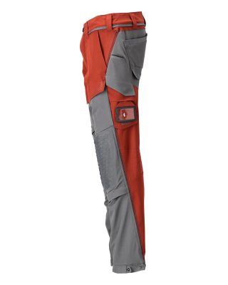 MASCOT CUSTOMIZED Trousers with kneepad pockets 22279 Autumn Red/stone Grey