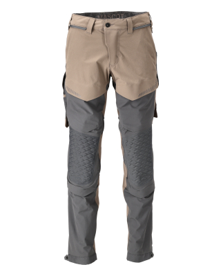 MASCOT CUSTOMIZED Trousers with kneepad pockets 22279 Dark Sand/stone Grey
