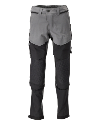 MASCOT CUSTOMIZED Trousers with kneepad pockets 22279 Stone Grey/black
