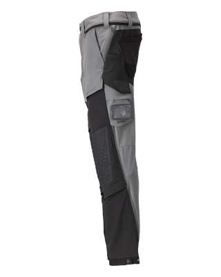 MASCOT CUSTOMIZED Trousers with kneepad pockets 22279 Stone Grey/black