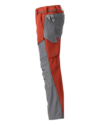 MASCOT CUSTOMIZED Trousers with kneepad pockets 22379 Autumn Red/stone Grey
