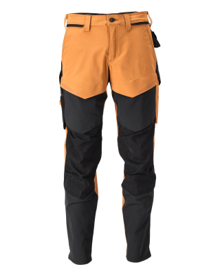 MASCOT CUSTOMIZED Trousers with kneepad pockets 22379 Nut Brown/black