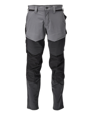 MASCOT CUSTOMIZED Trousers with kneepad pockets 22379 Stone Grey/black