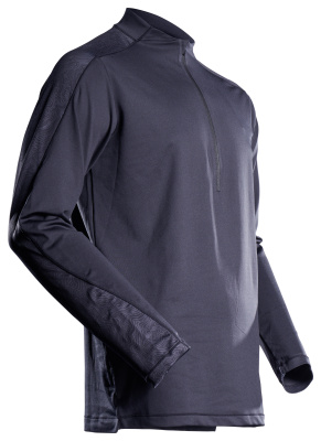 MASCOT CUSTOMIZED T-shirt, long-sleeved, with half zip 22681 Dark Navy