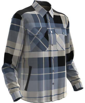 MASCOT CUSTOMIZED Flannel shirt with pile lining 23104 Dark Navy Checked