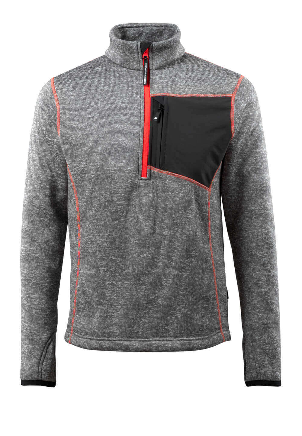 MASCOT Reims Knitted Jumper with half zip 50149 Grey-flecked