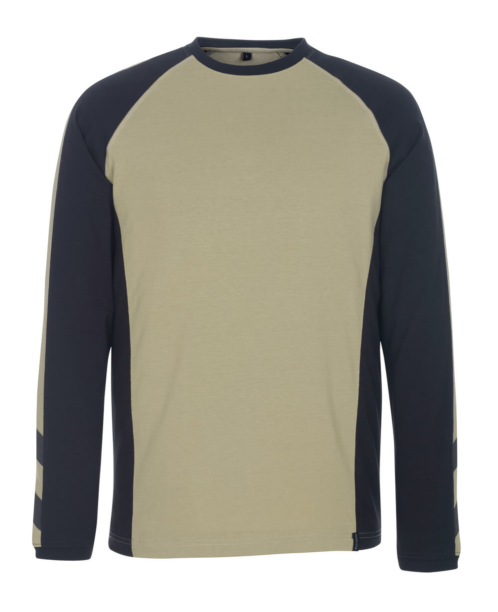 MASCOT Bielefeld T-shirt, long-sleeved 50568 Light Khaki/black