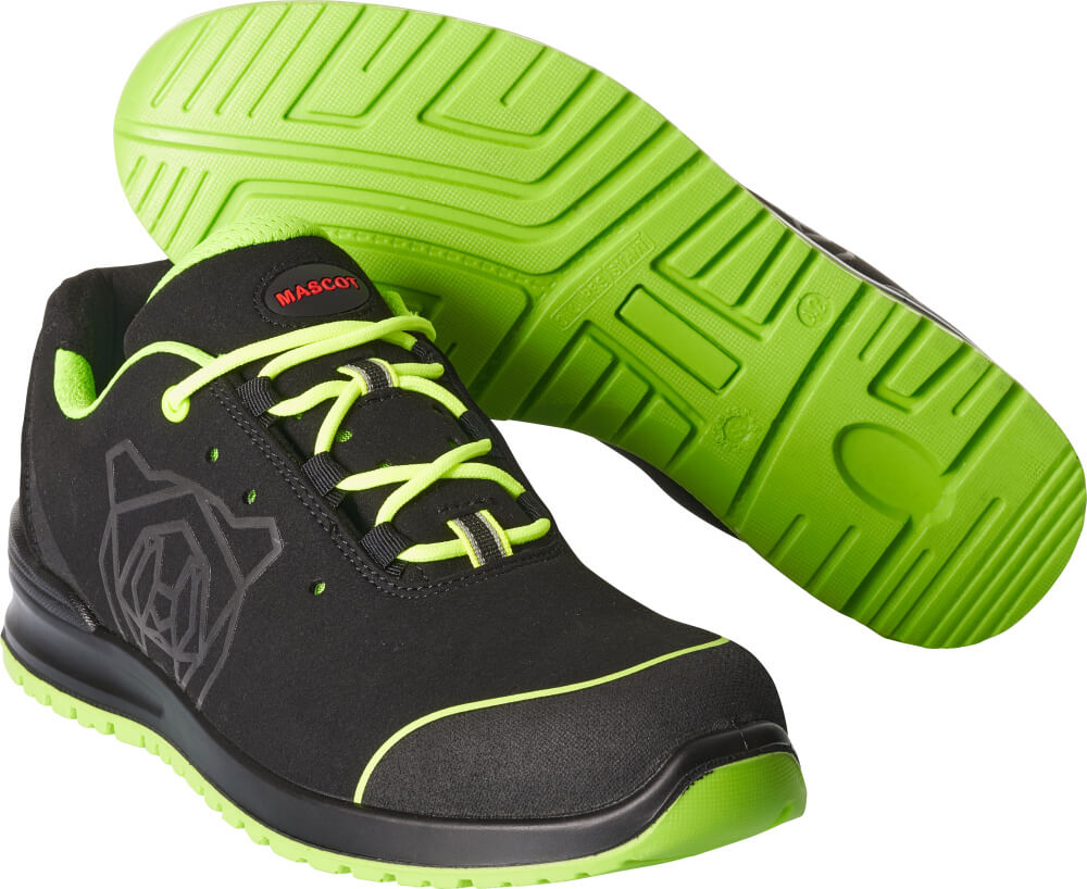 MASCOT FOOTWEAR CLASSIC Safety Shoe F0210 Black/lime Green