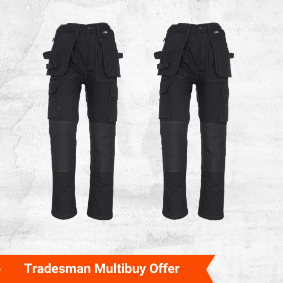 2 x Merlin Tradesman Work Trouser - Black
